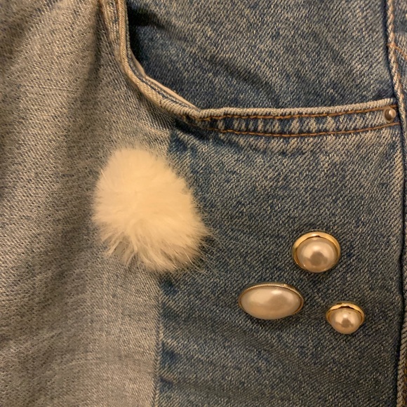 zARA denim skirt with decor - Picture 2 of 4